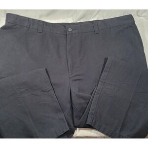 HB Fit by DXL Men's 100% Cotton Adjustable Waist Twill Pants - Black - 48x32(31)